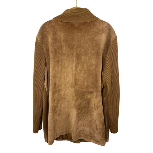 LINEA by Louis Dell'Olio Brown Tan Suede Leather Jacket 1x Beige A8342 Womens - Picture 3 of 12